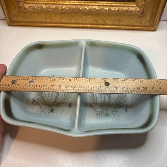 BUCHAN Scotland Stoneware Pottery Divided Bowl Handpainted "Thistle" - Picture 8 of 10